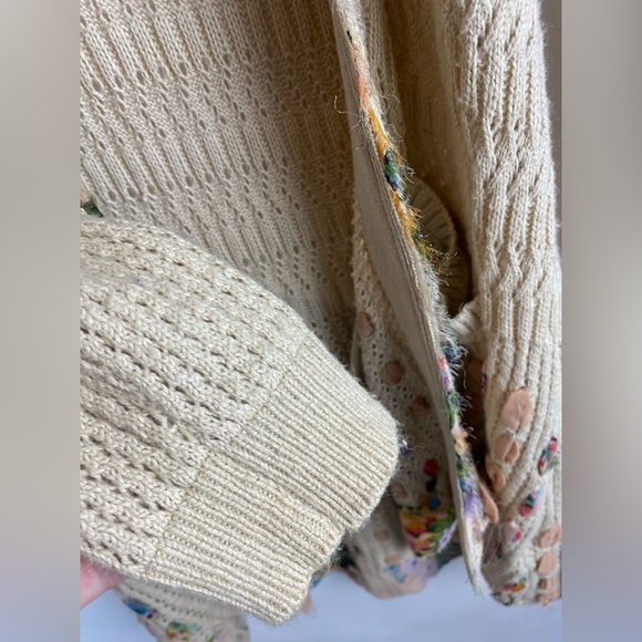 Anthropologie camel hair blend and silk ribbon weave long line cardigan‎ - Picture 8 of 10